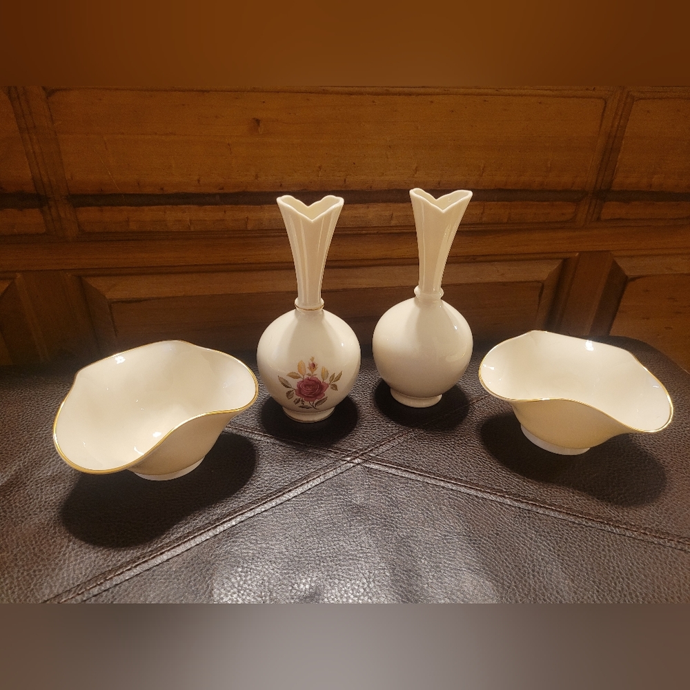 4 Piece Vintage Porcelain Cream LENOX Set
